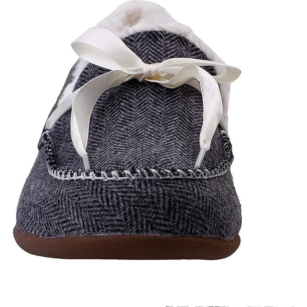 Waco Spenco girl's Grey Hearth Faux Furr Birch Slip Resistant Shoes Size 6